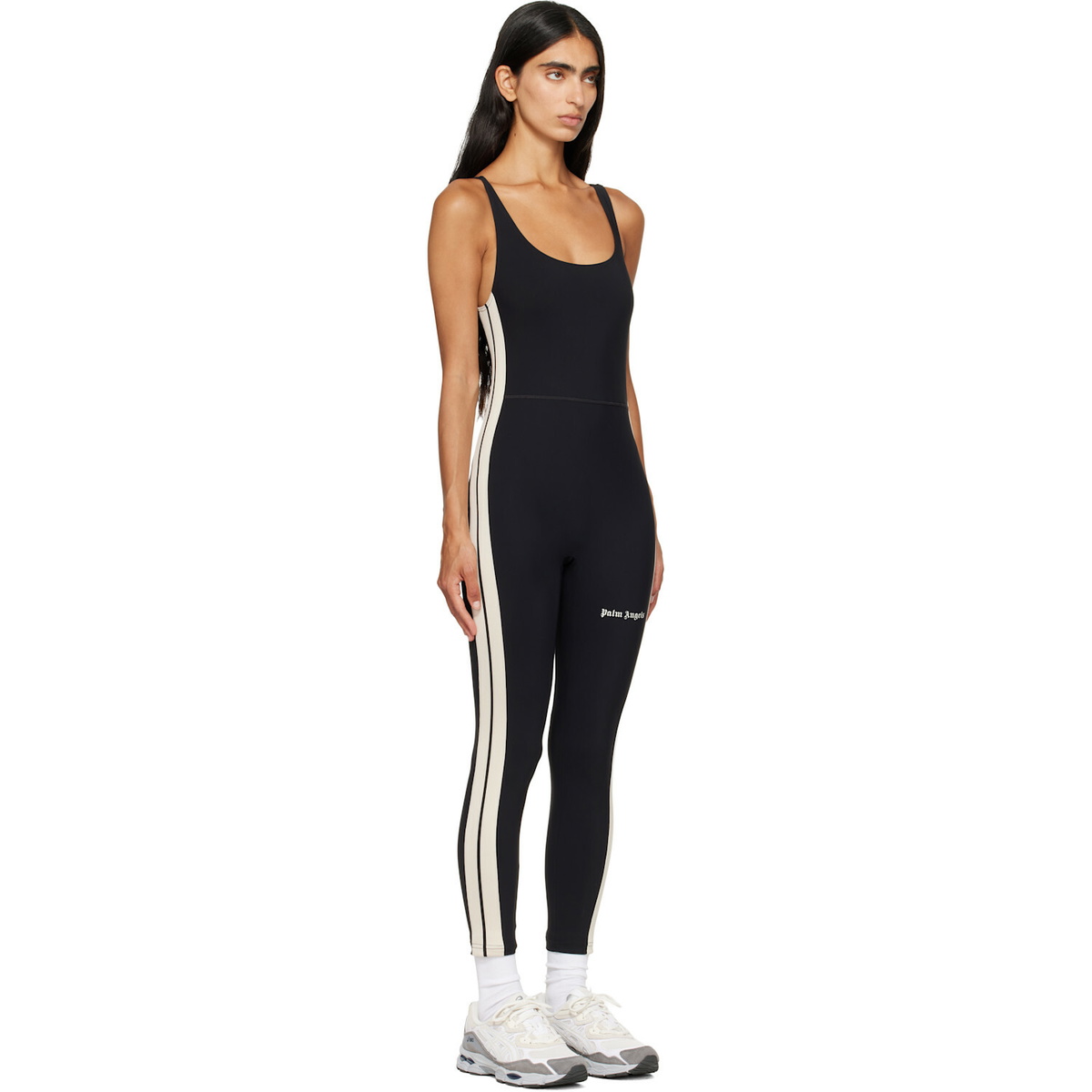 Palm Angels Black Logo Active Track Jumpsuit