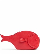 STAUD Pesce Embossed Leather Clutch