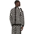 Burberry Black and White Jacquard Zebra Sweater