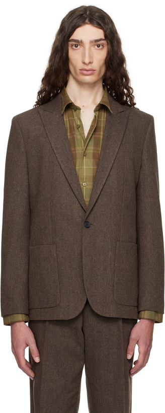 Photo: Hugo Brown Extra-Slim-Fit Herringbone Blazer