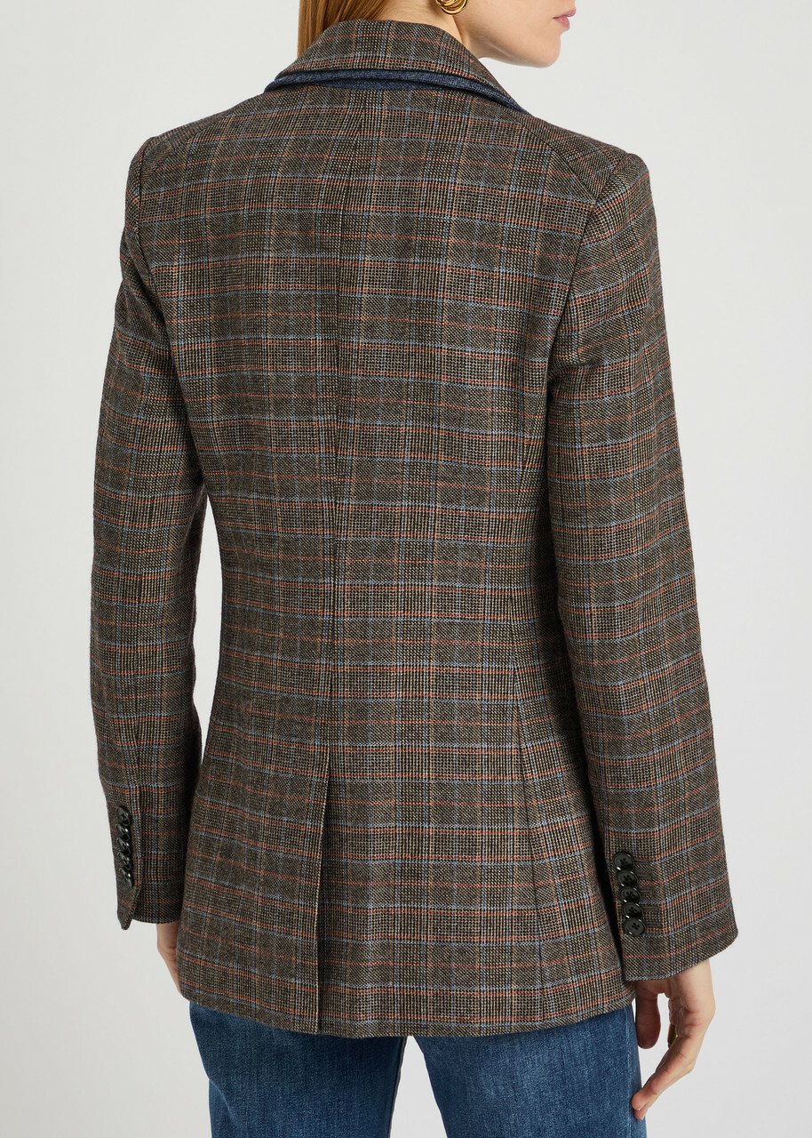 Veronica Beard Hedi Dickey Layered Tweed Blazer Charcoal