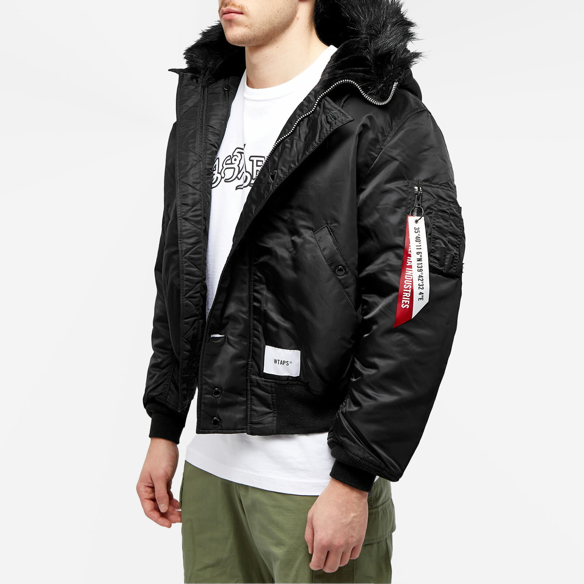 WTAPS Men's x Alpha Industries N-3B Parka Jacket in Black