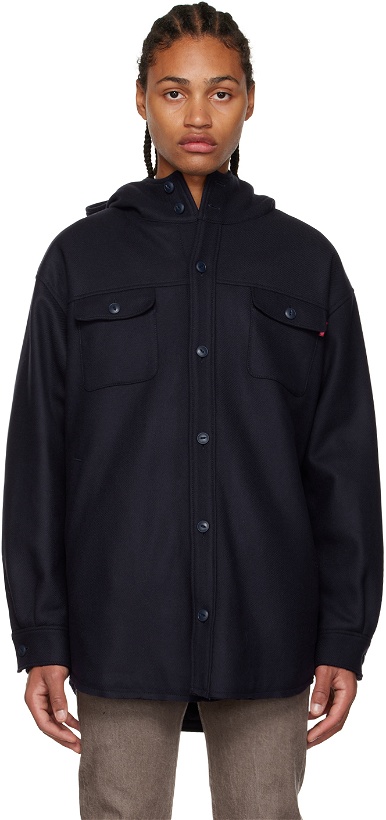 Photo: Undercover Navy Hooded Jacket