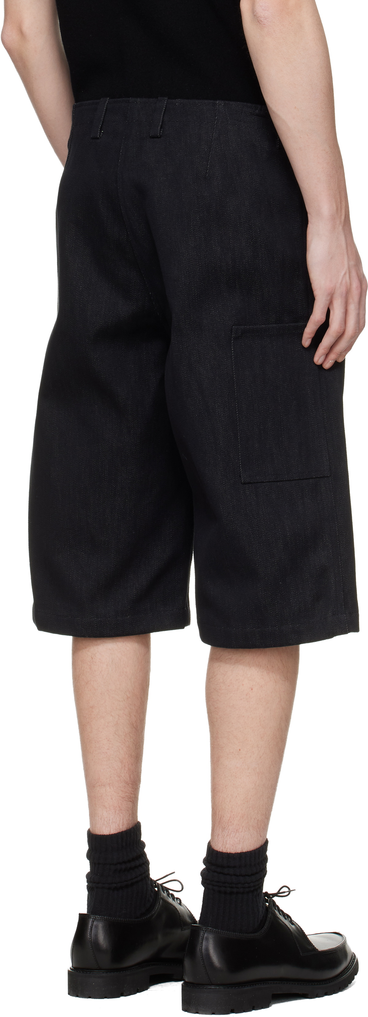 Rier Black Antique Gabardine Shorts