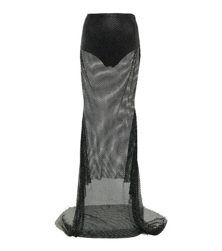 Photo: Giuseppe di Morabito Crystal-embellished mesh maxi skirt