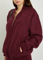 Gabriela Hearst Winslow Speckled Wool-blend Bomber Jacket Bordeaux