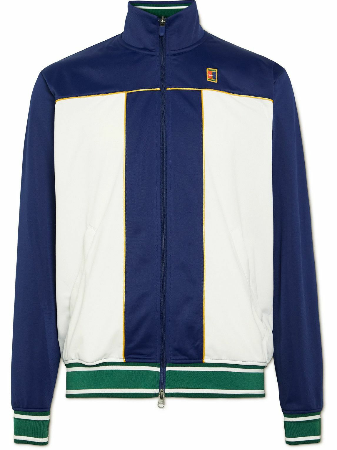 Samuel Oso Sequía Nike Tennis - NikeCourt Heritage Colour-Block Tech-Jersey Track Jacket -  Blue Nike Tennis