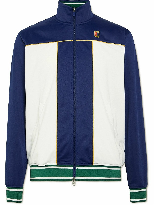 Photo: Nike Tennis - NikeCourt Heritage Colour-Block Tech-Jersey Track Jacket - Blue
