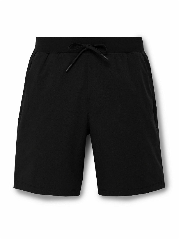 Photo: Lululemon - T.H.E. 7” Straight-Leg Recycled-Swift™ Drawstring Shorts - Black