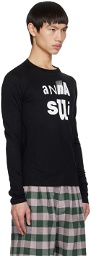 Anna Sui Black Printed Long Sleeve T-Shirt