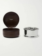 Lorenzi Milano - Silver-Tone Collapsible Cup with Cross-Grain Leather Case