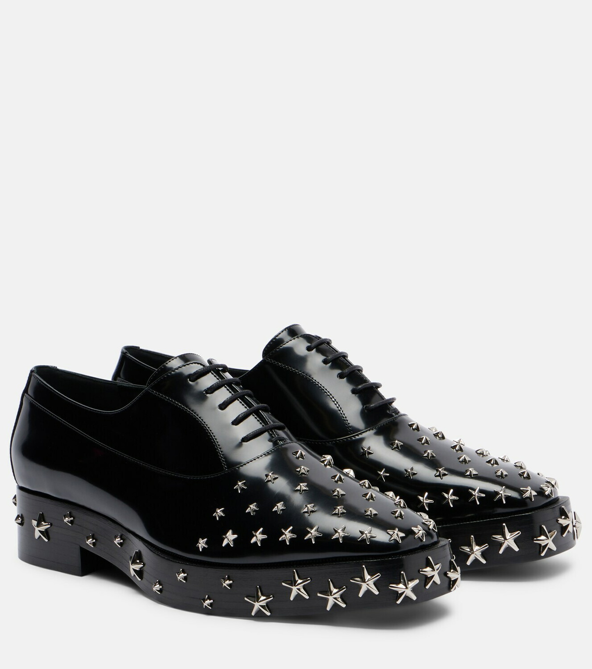 Noir Kei Ninomiya x Jimmy Choo embellished leather derby shoes