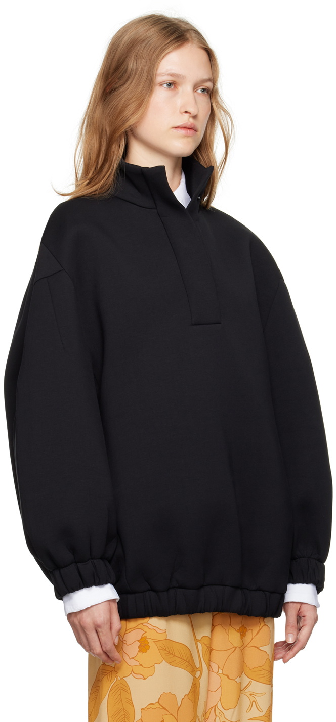 Dries Van Noten Black Stand Collar Sweatshirt