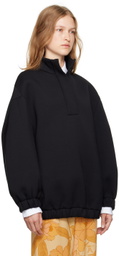 Dries Van Noten Black Stand Collar Sweatshirt