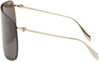 Alexander McQueen Gold & Black Skull Mask Sunglasses
