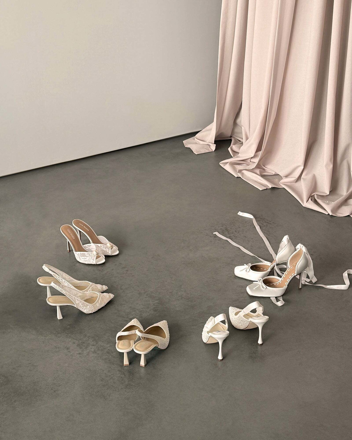 Steve Madden Larina Heels in White Satin