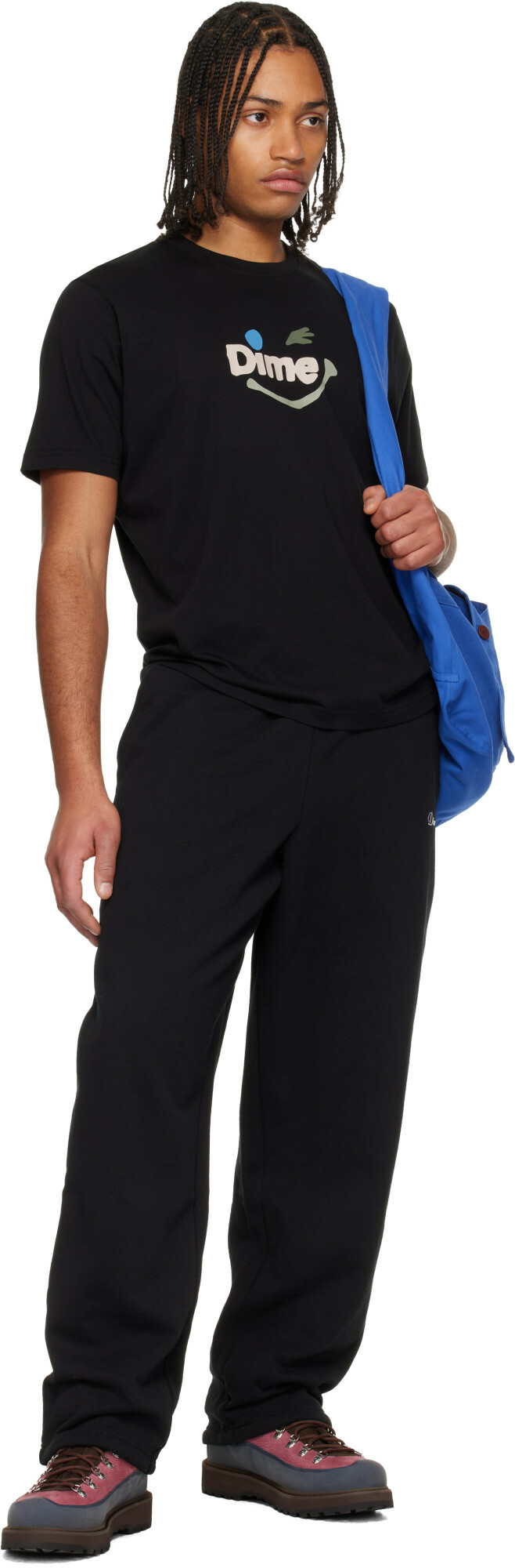 Dime Black Cursive Small Logo Sweatpants