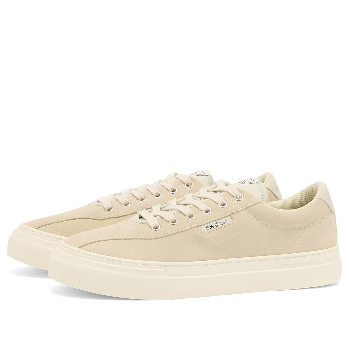Stepney Workers Club Men's Dellow 02 Suede Sneaker in Oat