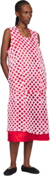 Comme des Garçons Red & Pink Tulle Braided Mesh Midi Dress