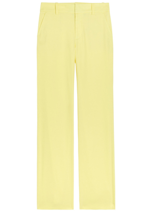 Photo: Alice + Olivia Lula Flared-leg Linen-blend Trousers Yellow