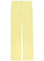 Alice + Olivia Lula Flared-leg Linen-blend Trousers Yellow