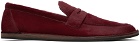 The Row Burgundy Cary Loafers