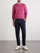Zegna - Straight-Leg Pleated Cotton and Linen-Blend Trousers - Blue