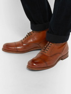 Grenson - Leander Cap-Toe Burnished-Leather Boots - Brown