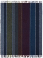 Paul Smith Blue Graphic Stripe Cashmere-Blend Blanket