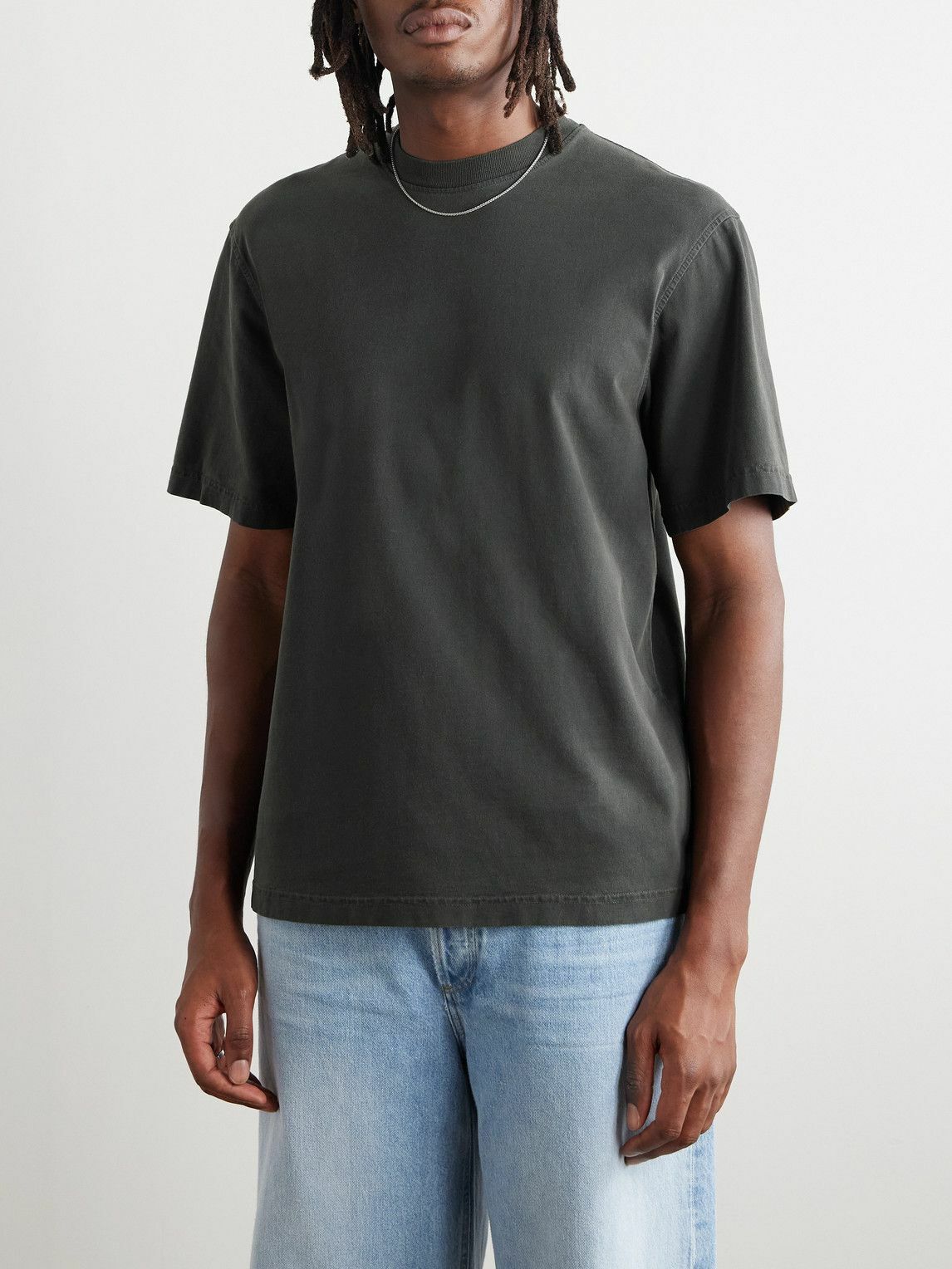 AGOLDE - Asha Cotton-Jersey T-Shirt - Gray