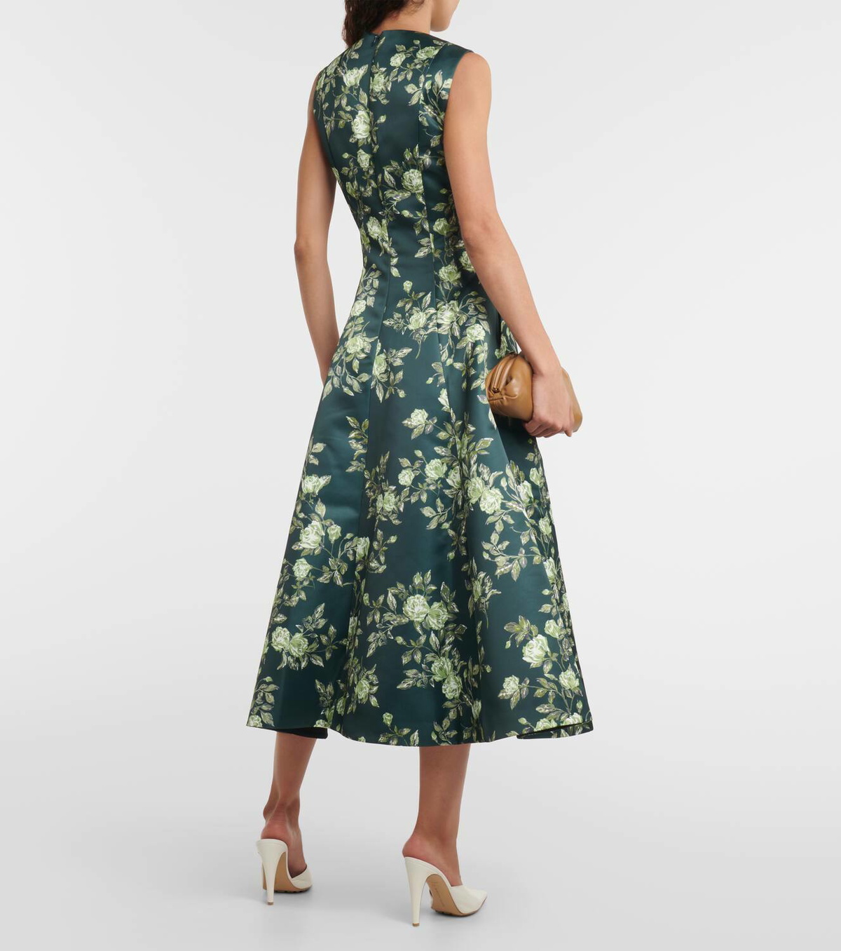 Emilia Wickstead Mara flared floral satin midi dress Emilia Wickstead