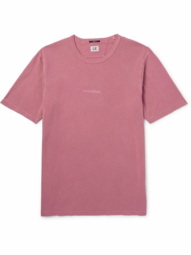 Photo: C.P. Company - Resist-Dyed Logo-Print Cotton-Jersey T-Shirt - Pink