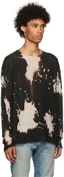 R13 Black Bleached Distressed Edge Sweater