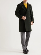 Kingsman - Conrad Double-Breasted Shearling-Trimmed Wool Overcoat - Green