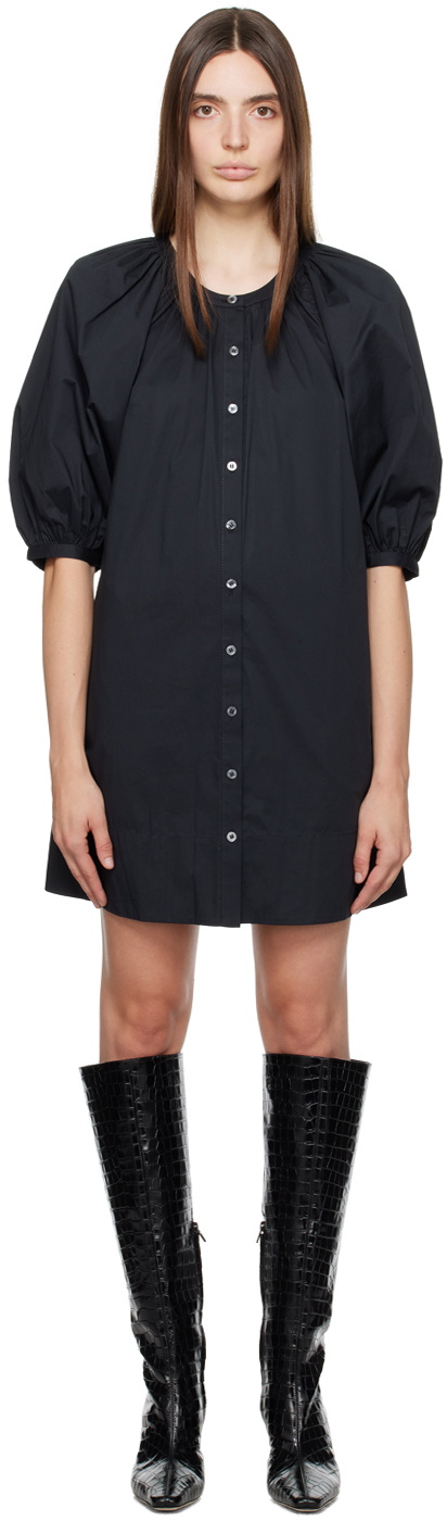 knee length dresses for ladies STAUD, Mini Vincent Dress in Black, Size XL
