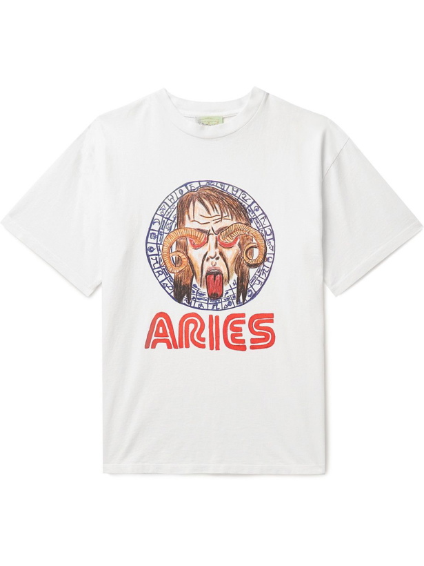 Photo: Aries - Logo-Print Cotton-Jersey T-Shirt - White