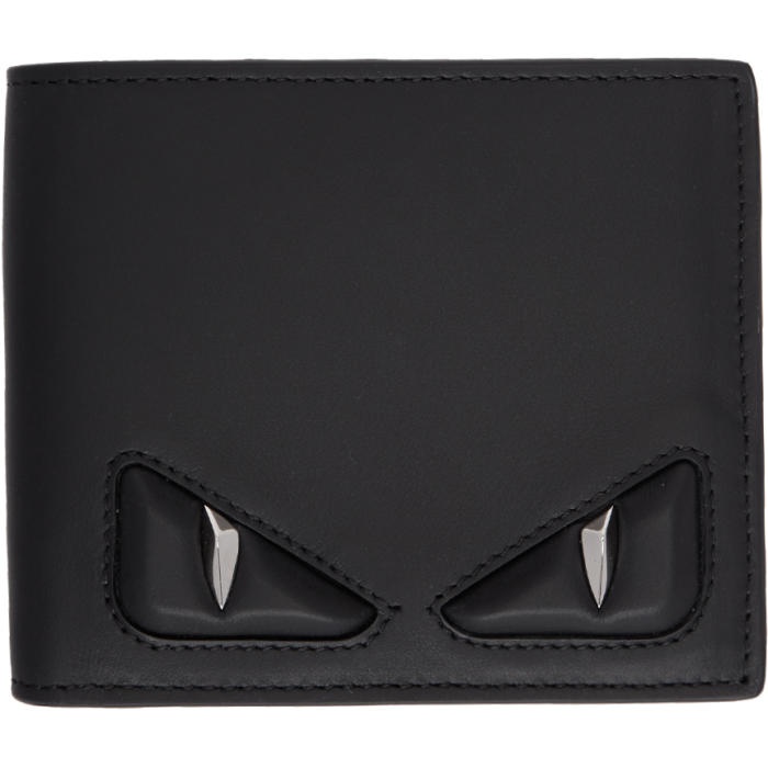 Photo: Fendi Black 3D Bag Bugs Wallet 