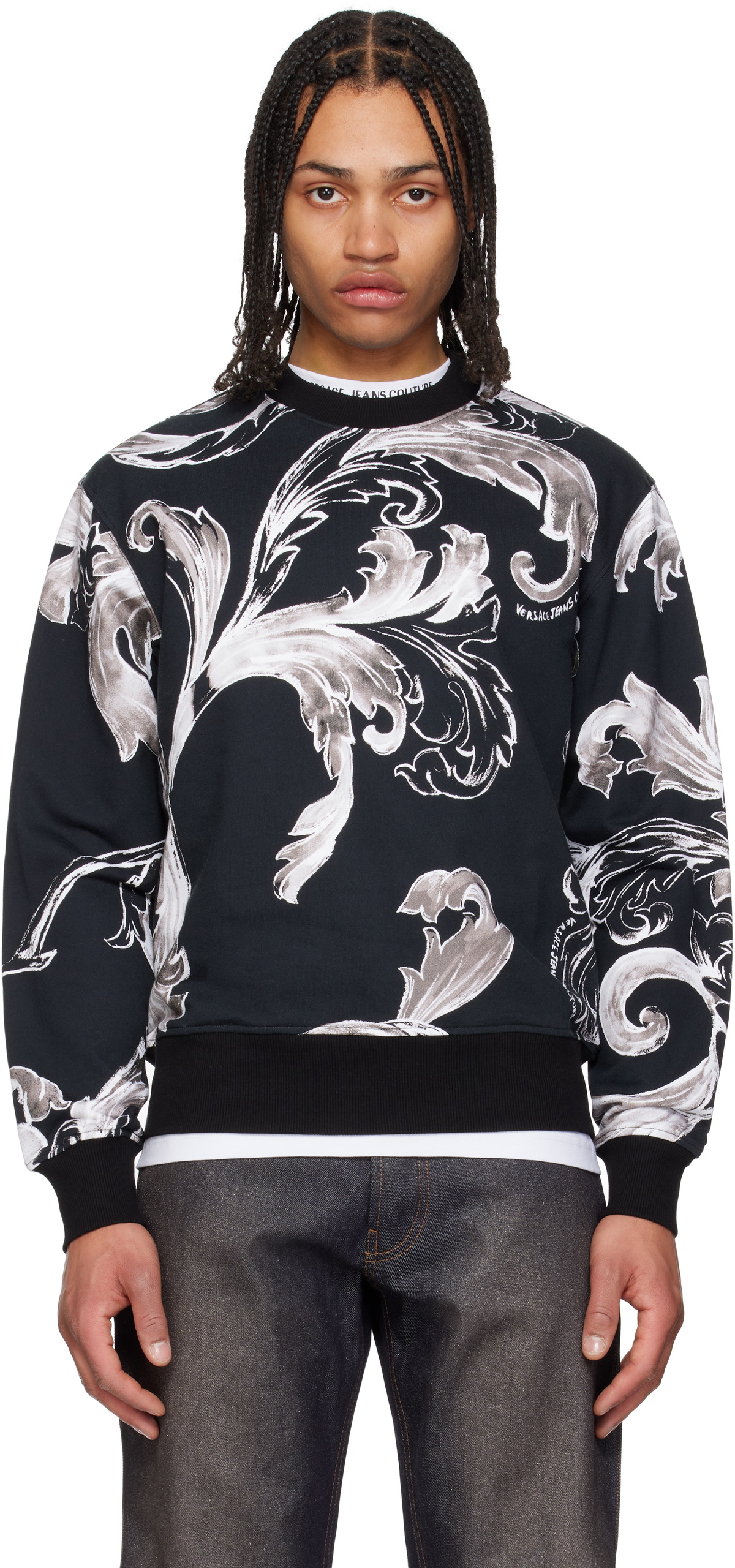 Versace Jeans Couture Black Graphic Sweatshirt