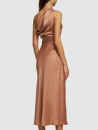 ALBERTA FERRETTI One Shoulder Cutout Satin Midi Dress