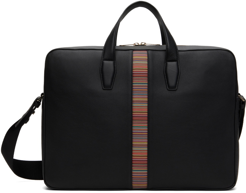 Paul Smith Black Painted Stripe Briefcase Paul Smith