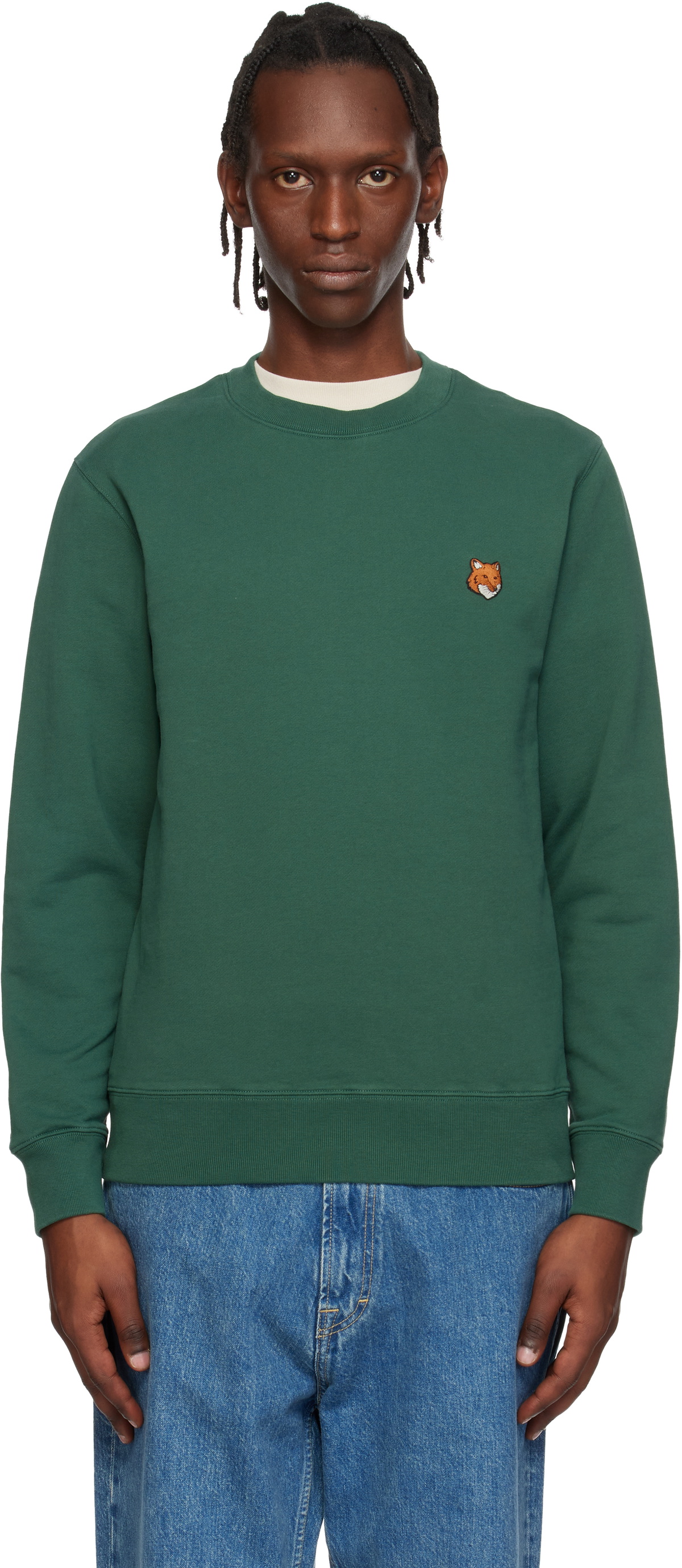 Maison Kitsuné Green Fox Head Regular Sweatshirt