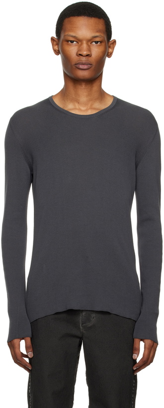 Photo: Label Under Construction Gray Ribbed Sweater