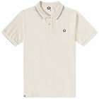 Men's AAPE Now Embroidered Badge Polo Shirt in Oyster Grey