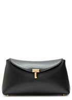 Toteme T-lock Mini Leather Clutch - Black - One Size