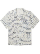 VISVIM - Camp-Collar Printed Voile Shirt - Blue