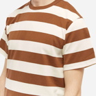 Foret Men's Brave Stripe T-Shirt in Brown/Cloud