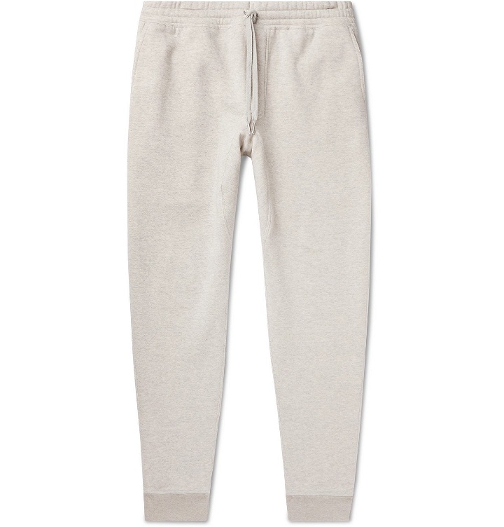 Photo: TOM FORD - Tapered Garment-Dyed Fleece-Back Cotton-Jersey Sweatpants - Gray
