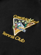 Casablanca - Logo-Embroidered Cotton-Jersey Hoodie - Black