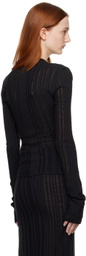 Jade Cropper SSENSE Exclusive Black Hook-Eye Cardigan