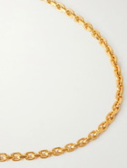 Mikia - Gold-Plated Sterling Silver Emerald Chain Bracelet - Gold
